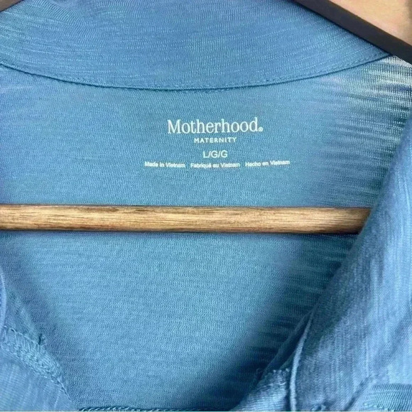 Motherhood Maternity Blue Long Sleeve High Low Button Down | Size Large - Picture 4 of 4